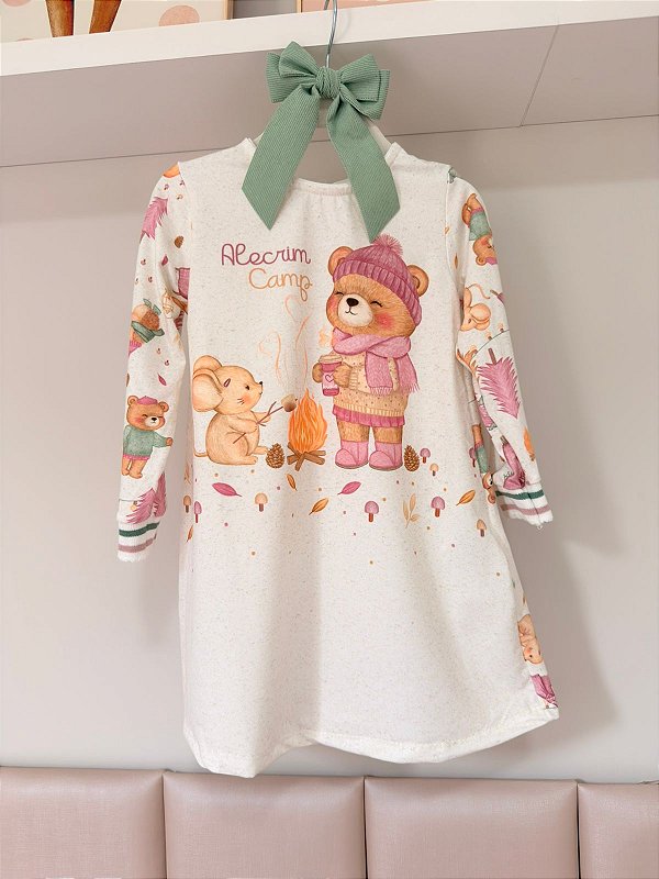 Vestido em Malha Comfy Kukiê Bebê Menina