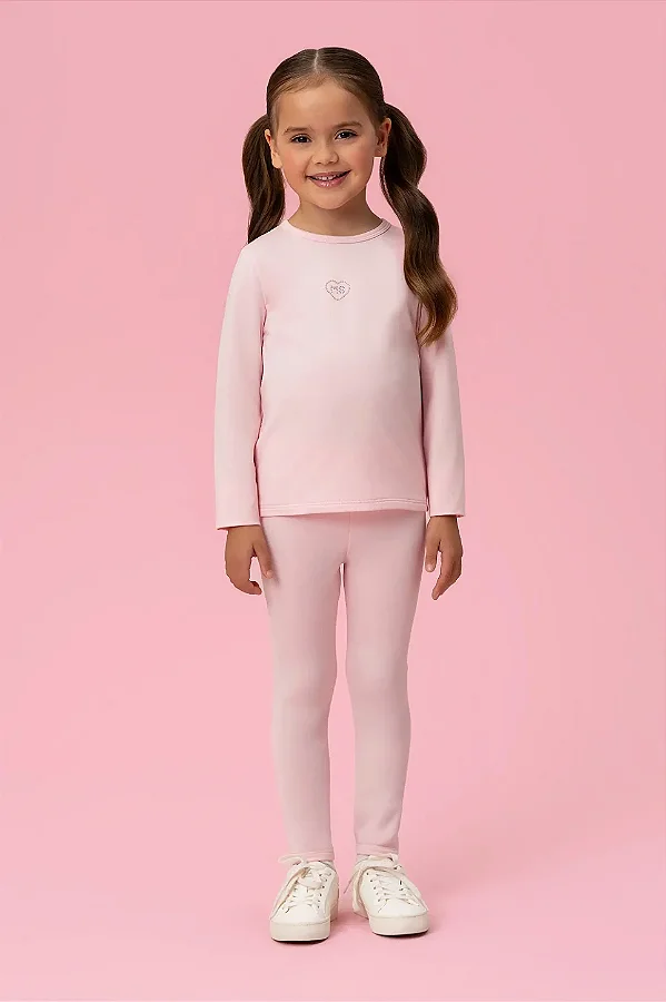 Conjunto Infantil Menina Mon Sucré Térmico Rosa
