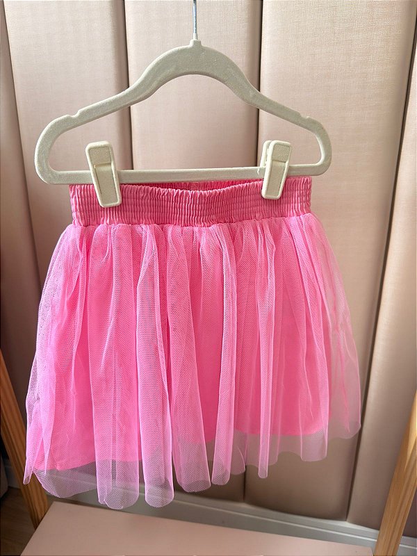 Saia Infantil Mon Sucré Inverno Tule Rosa