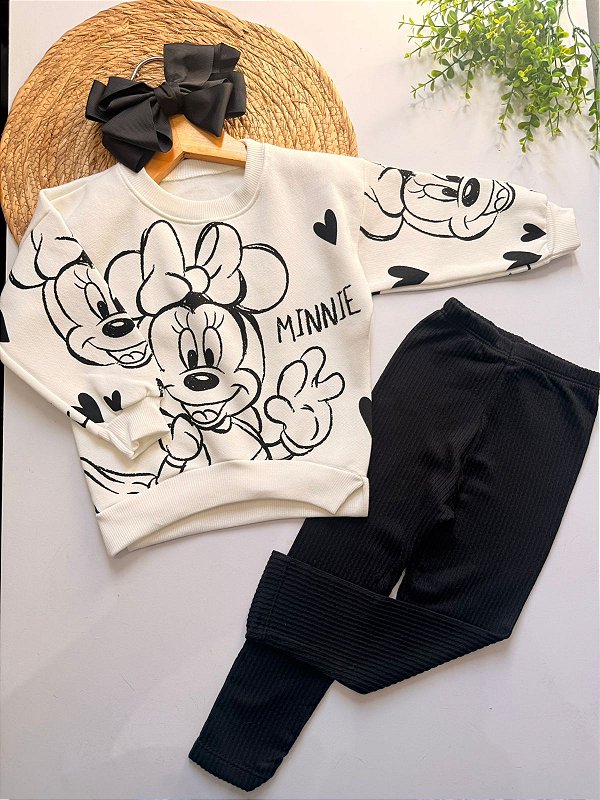 Conjunto Infantil Menina Minnie em moletom Premium