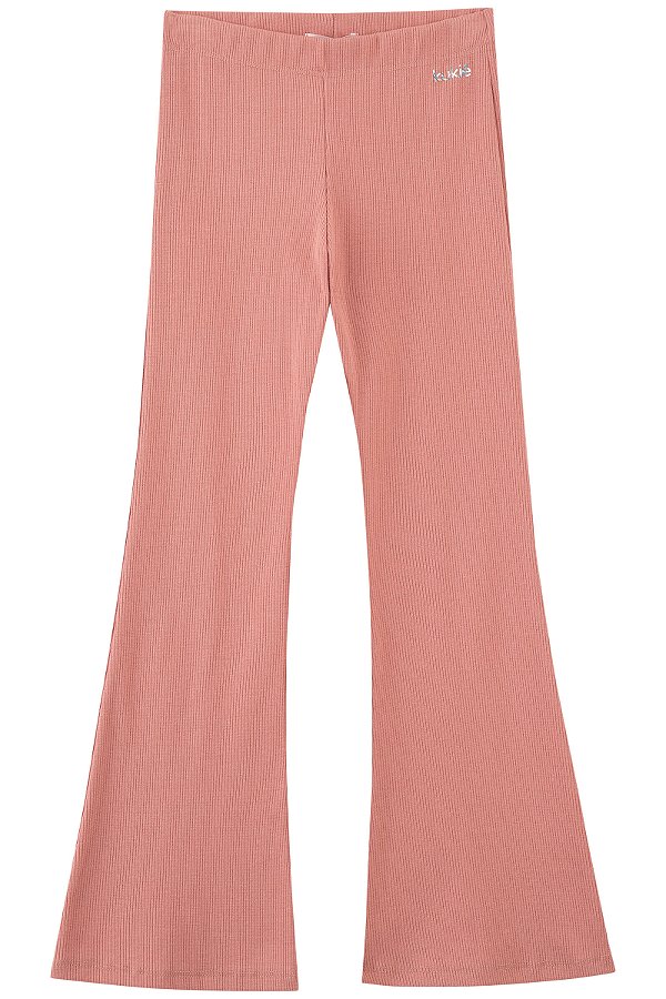 Calça Flare em Canelado Kukiê Infantil Menina Rose