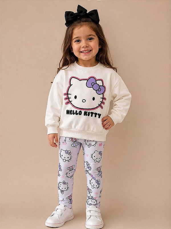 Conjunto Infantil Menina Hello Kitty em Moletom
