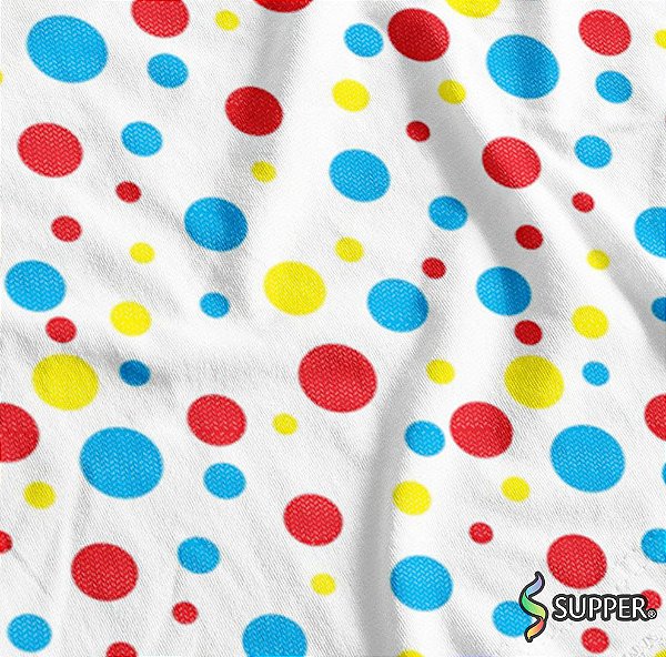 Tnt Estampado Metro - Branco Com Bolinha Colorida Mista
