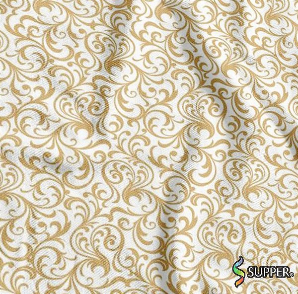 Tnt Estampado Metro - Arabesco Branco Ouro