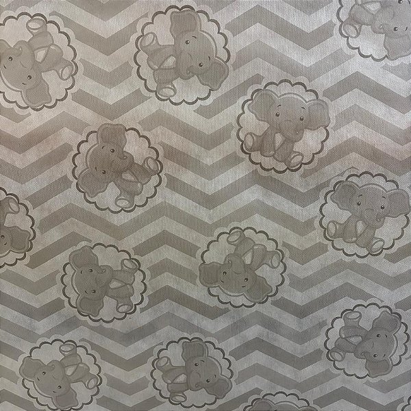 Tnt Estampado Metro - Elefante Baby Preto e Branco