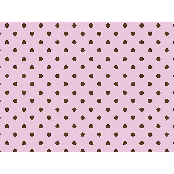 Tnt Estampado Metro - Rosa com Bolinha Marrom Pequena