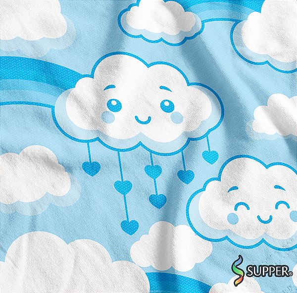 Tnt Estampado Metro - Chuva Baby Azul