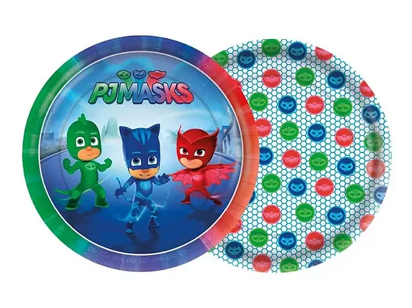 PRATO PAPEL PJ MASKS - 08 un