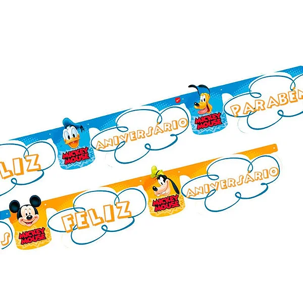FAIXA FELIZ ANIVERSÁRIO MICKEY DIVERSÃO
