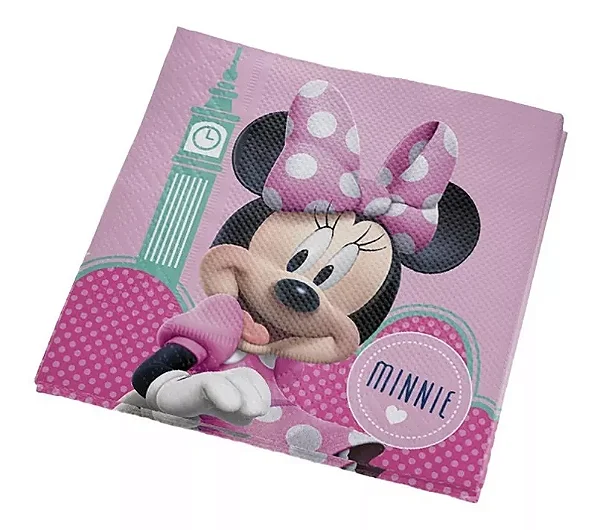 GUARDANAPO FOLHA DUPLA MINNIE ROSA - 16un