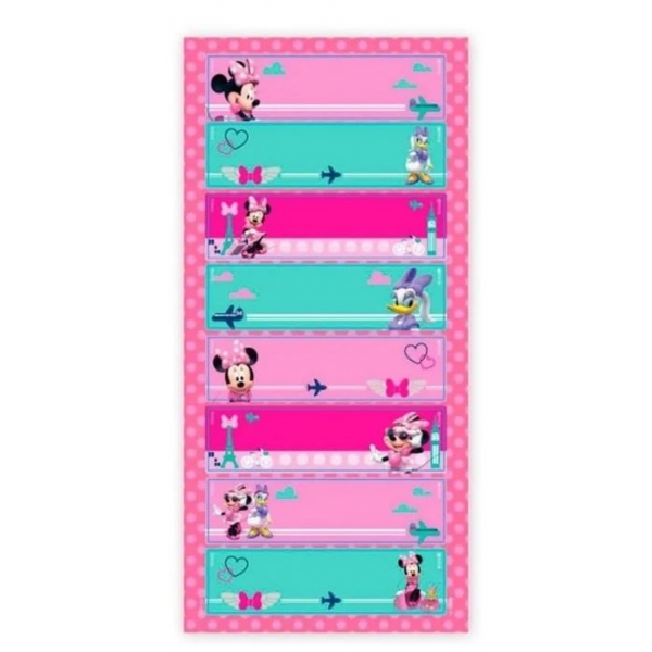 ADESIVO RETANGULAR MINNIE ROSA