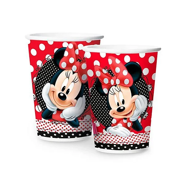 COPO DE PAPEL MINNIE VERMELHA 330ML - 06un