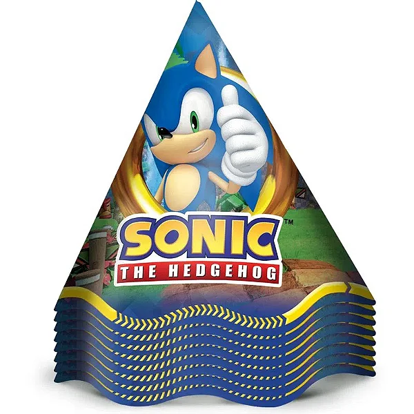 CHAPEU ANIVERSÁRIO SONIC - 12un