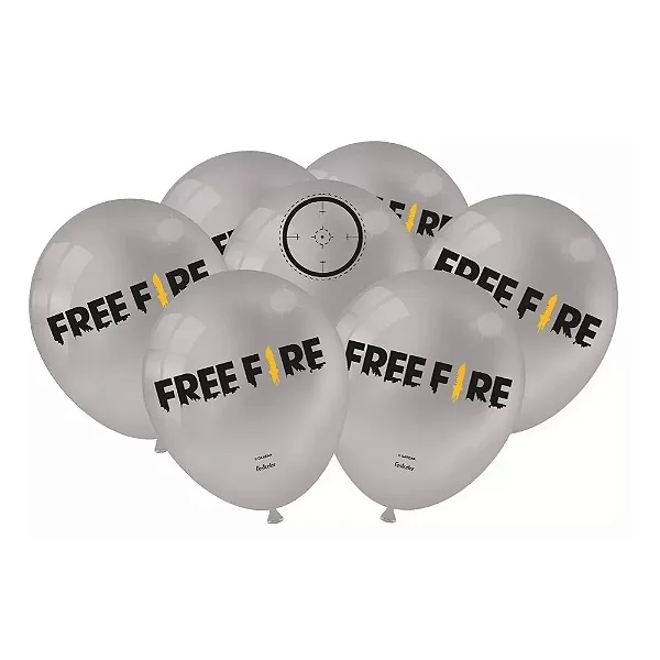 BALAO N 9 IMP ESPC. PRATA  FREE FIRE - 25 un