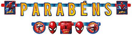 FAIXA PARABENS SPIDER MAN HOMEM ARANHA -REGINA