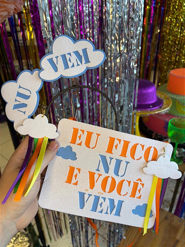 TIARA PLACA E BRINCO CARNAVAL NUVEM