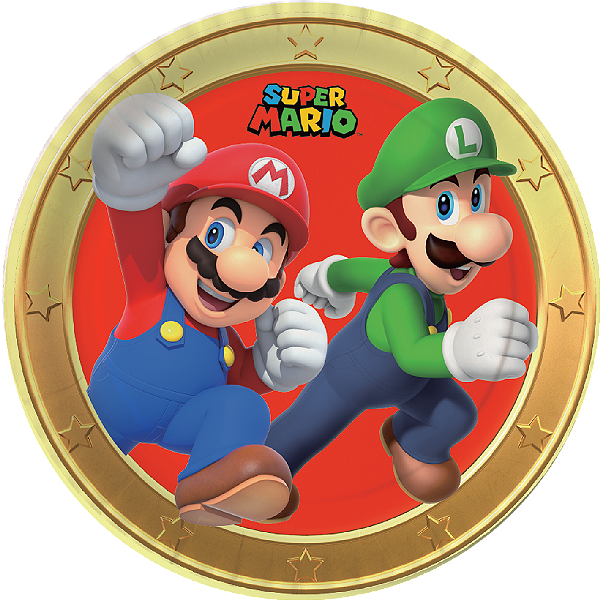 Prato de Papel Festa Super Mario - 8 Unidades - Festcolor