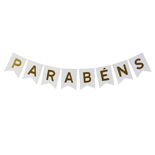 Faixa de Papel Parabéns – Branca – 12x16 cm – 5 metros – 1 unidade