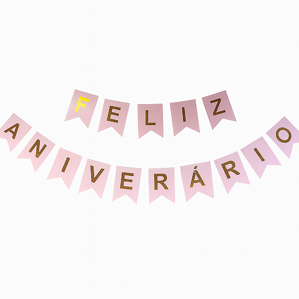 Faixa de Papel Feliz Aniversário – Rosa – 12x16 cm – 2,5 metros – 1 unidade