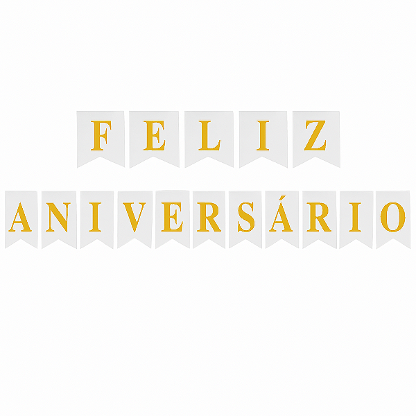 Faixa Feliz Aniversário – Branco – 2,5 metros – 1 unidade