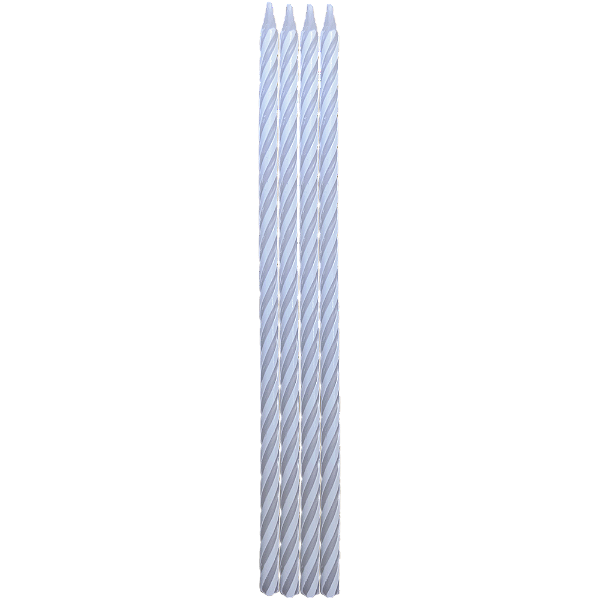 Vela Palito Espiral Branca Grande 15cm – 4 Unidades