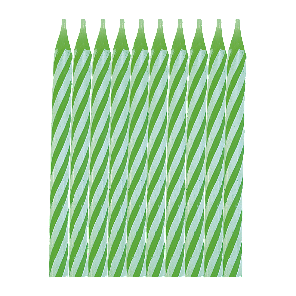 Vela Palito Espiral Verde Pequena 6cm – 10 Unidades