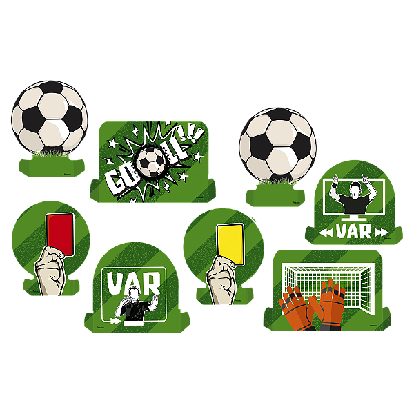 Decoração de Mesa Festa Futebol - 8 Unidades - Festcolor