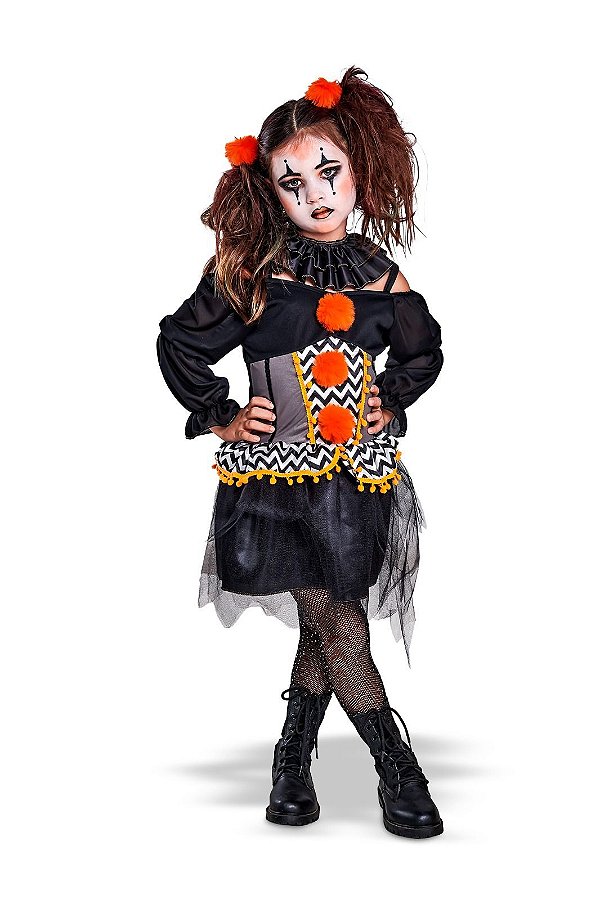 Fantasia Pierrot Laranja Infantil