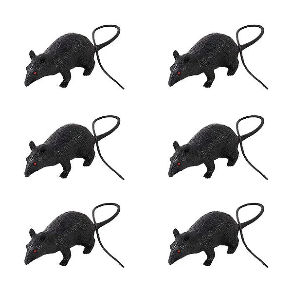 Rato de Borracha Halloween 6 cm – 6 Unidades