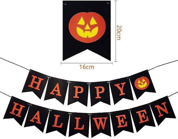 Faixa Happy Halloween em Papel – 1 Unidade