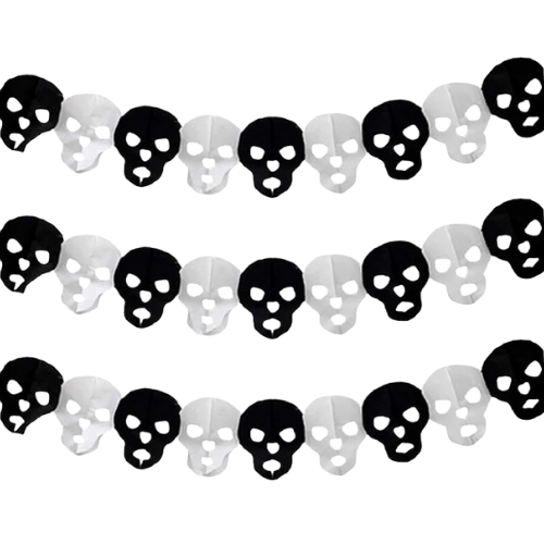 Bandeirola Papel Halloween Caveira – 1 Unidade (3 m)