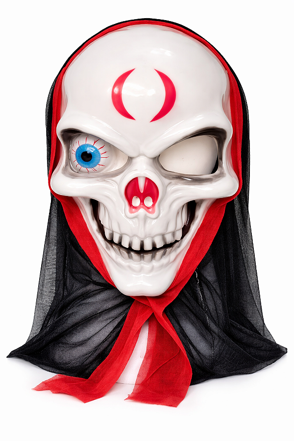 Máscara Caveira Assustadora com Olho – 1 Unidade