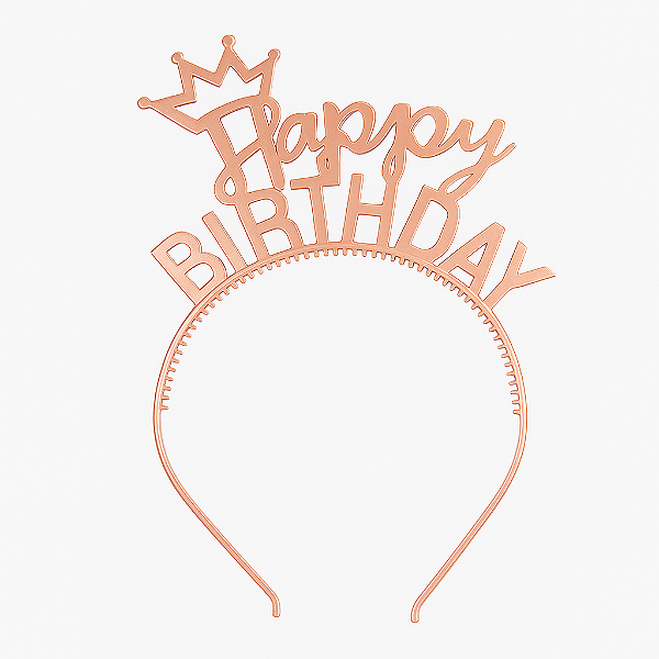 Tiara Princesa Happy Birthday - 1 Unidade - Ouro Rosé