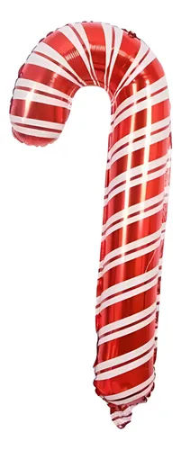 Balão Metalizado Bengala Listrada 41x84 cm - 1 Unidade