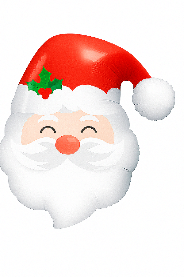 Balão Metalizado Papai Noel Gorro 54x56 cm - 1 Unidade