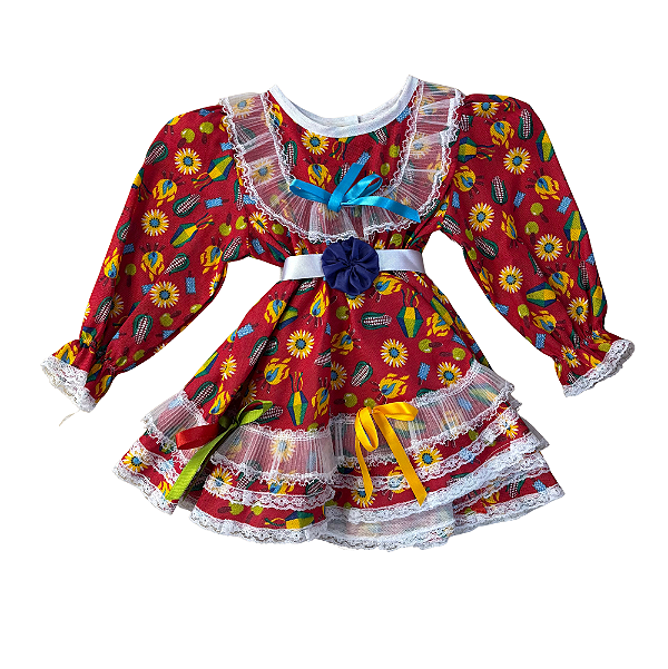 Vestido Junino Infantil Tamanho 01