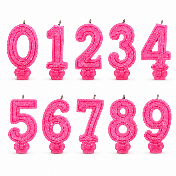 Vela Super Numero Rosa