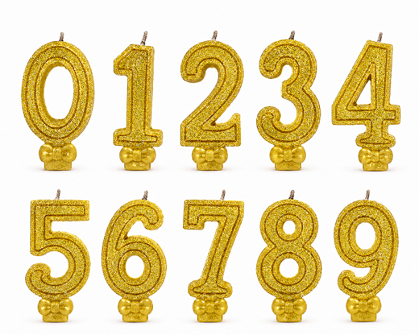Vela Super Numero Dourado