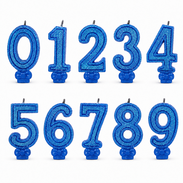 Vela Super Numero Azul