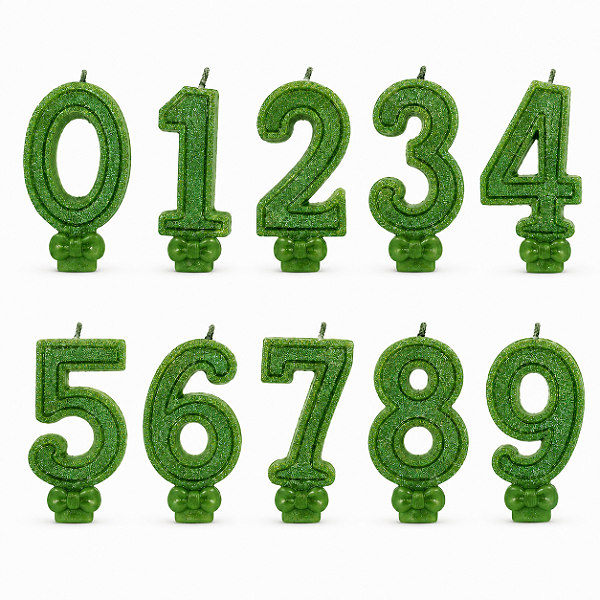Vela Super Numero Verde Escuro