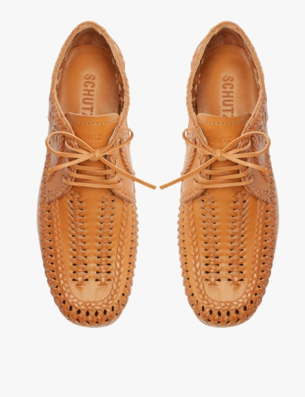 Schutz 1015-Calcado Fechado Salto Rasteiro S 22130 0001 0004 70-Caramelo
