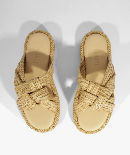 Schutz 994-Sandalia Salto Baixo S 22269 0001 0001 28-Palha