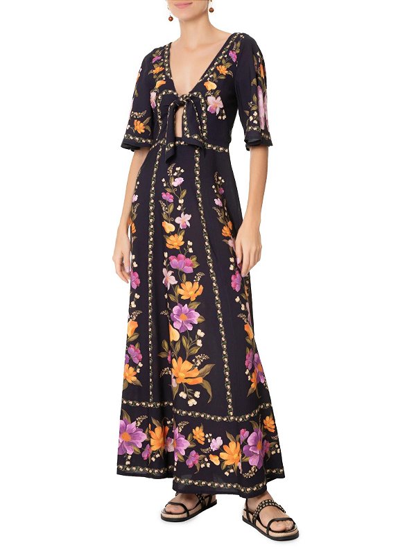 Farm 705-Vestido Longo 332975 2-Preto