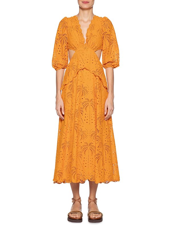 Farm 816-Vestido Midi 329757 23-Laranja