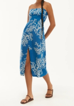 Cantão 816-Vestido Midi 537116 540-Azul Bic
