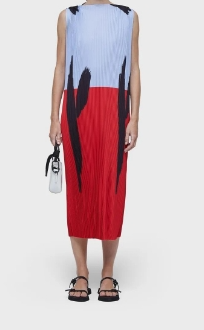 Osklen 816-Vestido Midi 71898 426-Azul/Vermelho