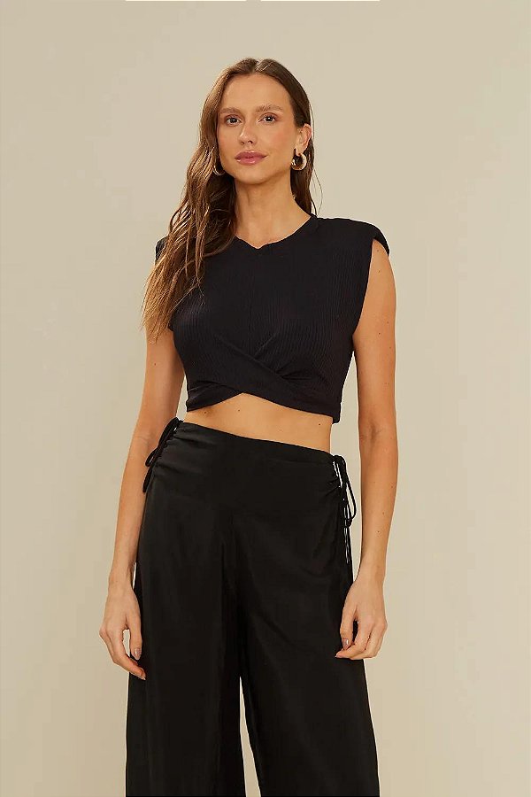 Oh,Boy! 814-Blusa Fem.S/M Cropped 02041781 2-Preto