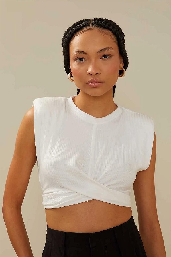 Oh,Boy! 814-Blusa Fem.S/M Cropped 02041781 413-Off White