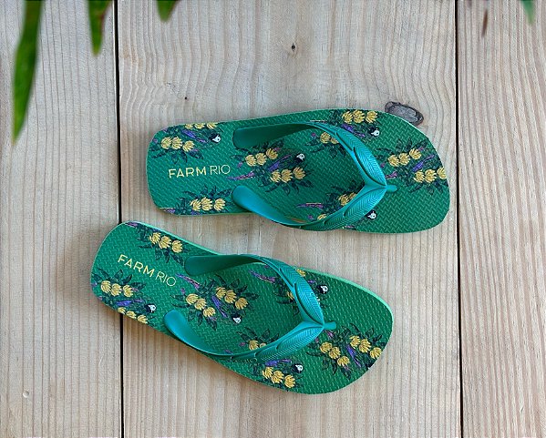 1897-Schutz/Farm 301-Chinelo Fem. J 10088 0012 0002 1214-Verde Folha