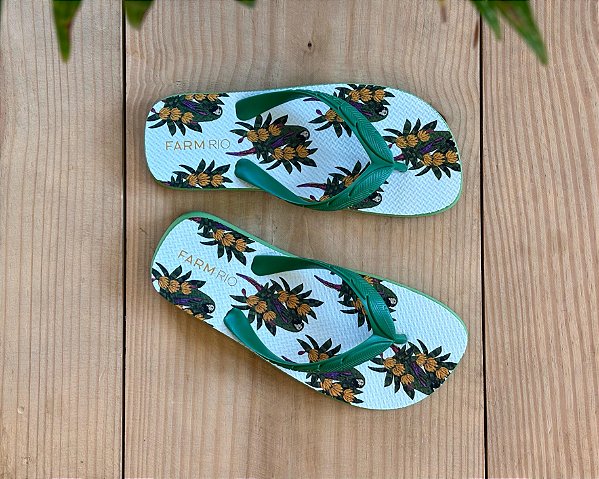 1897-Schutz/Farm 301-Chinelo Fem. J 10088 0012 0001 1214-Verde Folha